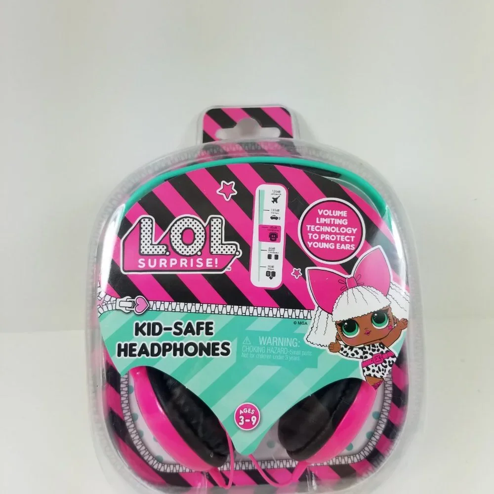 LOL Surprise Kid Safe Headphones Pink Girls Music great for travel